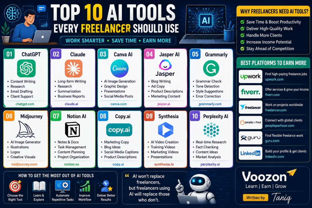 Top 10 AI Tools Every Freelancer Should Use