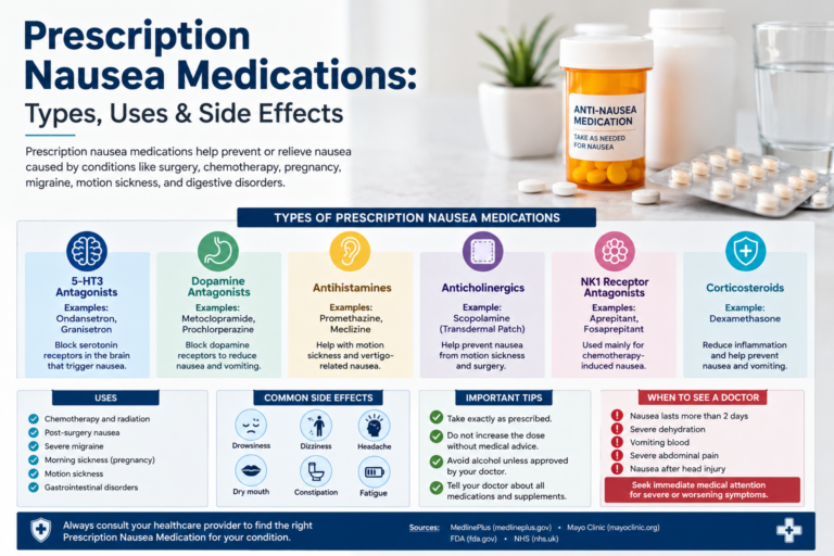 Prescription Nausea Medications: Types, Uses & Side Effects